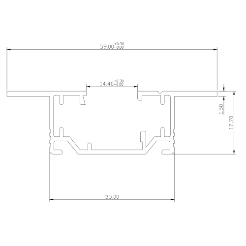 INBOUW RAIL 1-FASE VK  ZWART