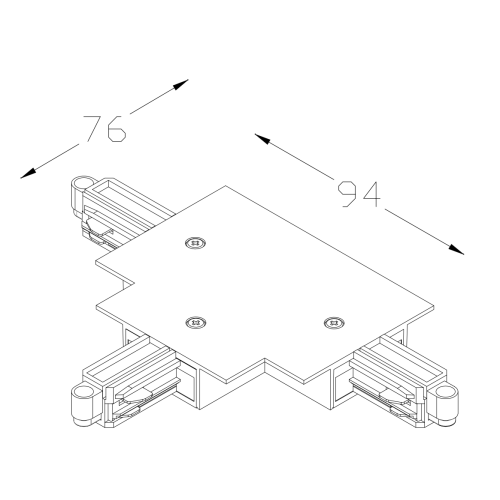 INBOUW RAIL 1-FASE VK  ZWART