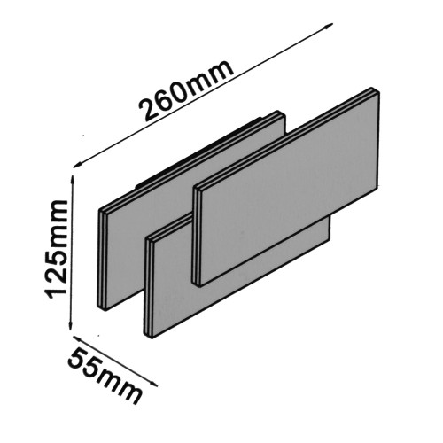 WANDLAMP TRIO RECHTHOEK LED 12W 3000K DIMBAAR