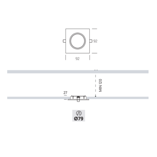 INBOUW SPOT 192/1 VIERKANT 