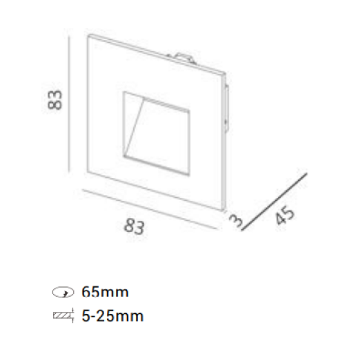 WAND INB. BEZEL 3W 2700K DIM