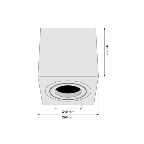 OPBOUW SPOT VIERKANT 1L, 2L EN 4L GU10