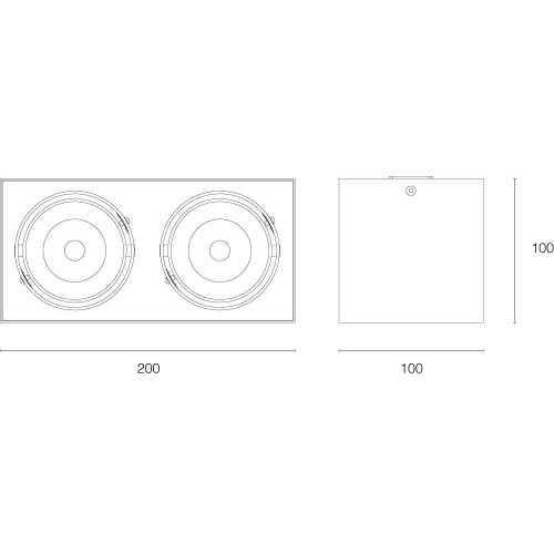 OPBOUW DOWNLIGHTER CAJA LED 2-LICHTS