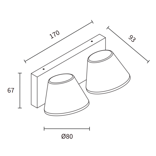 WANDLAMP KANI 2-LICHTS